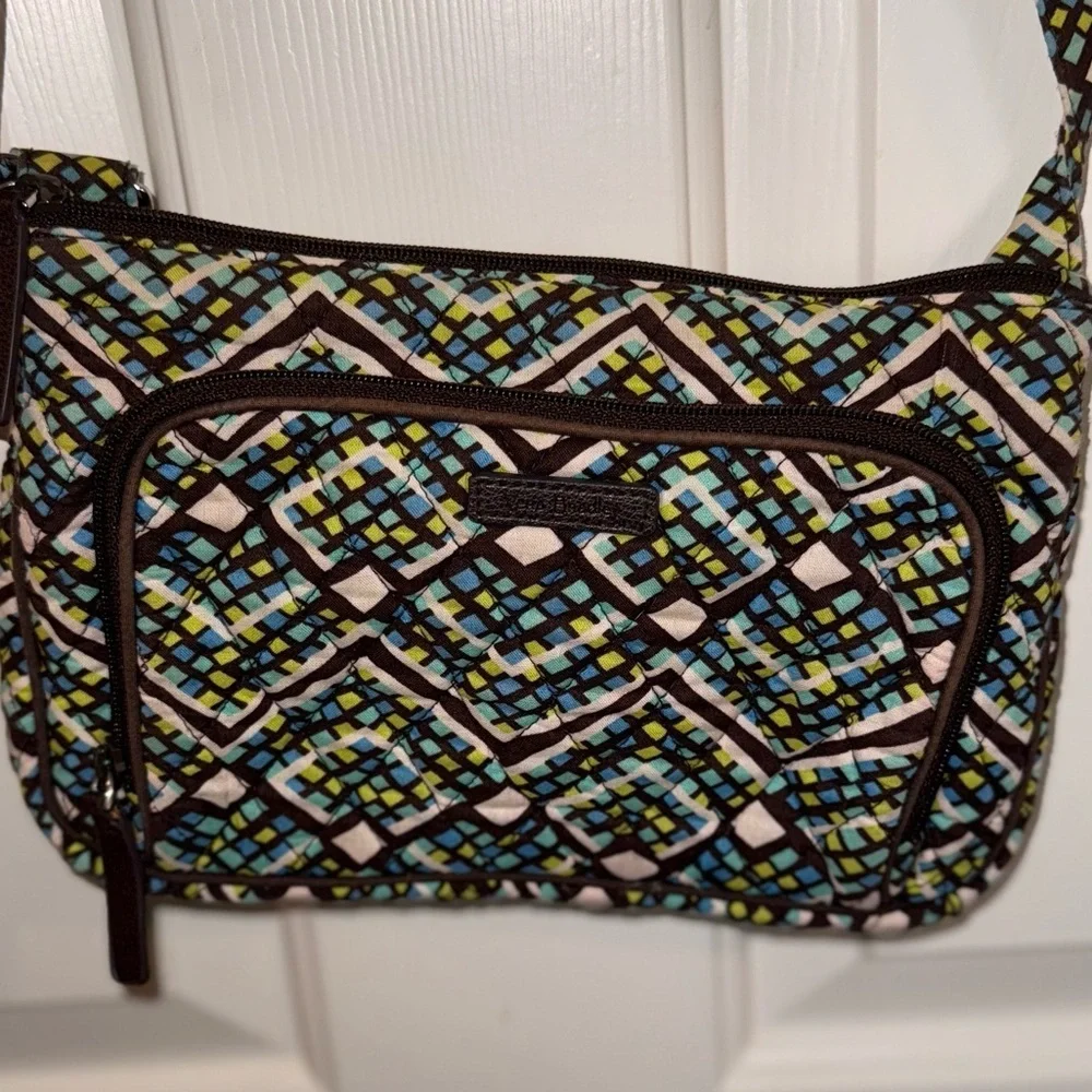 Vera Bradley Blue and Green Geometric Crossbody